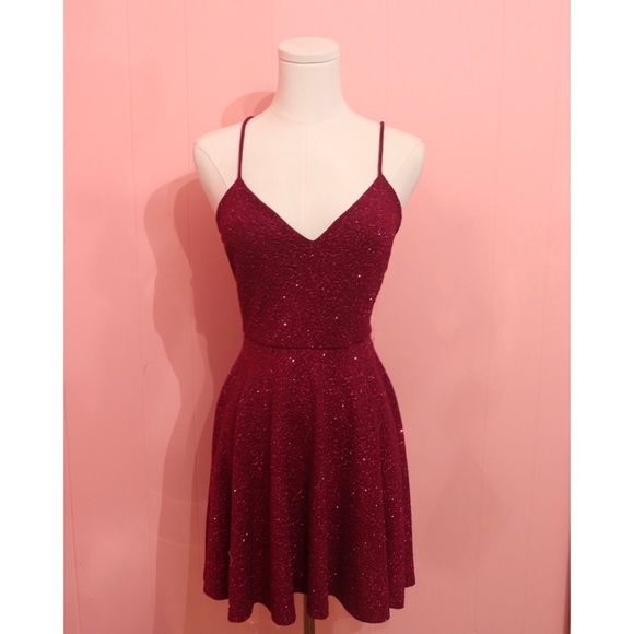Lovely Day Sparkly Plum Mini Dress ✨ - Picture 1 of 4